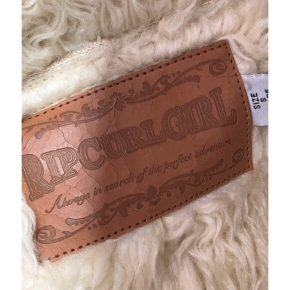 Vintage Y2K Rip Curl Faux Shearling Jacket | Penny Lane Boho Grunge Fairycore S - Picture 7 of 8